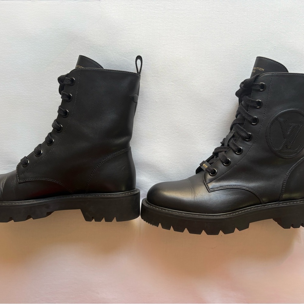 Louis Vuitton Black Combat Boots